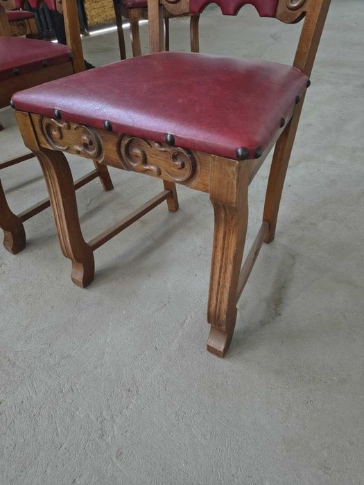 Stół solidny dębowy + 6 krzeseł