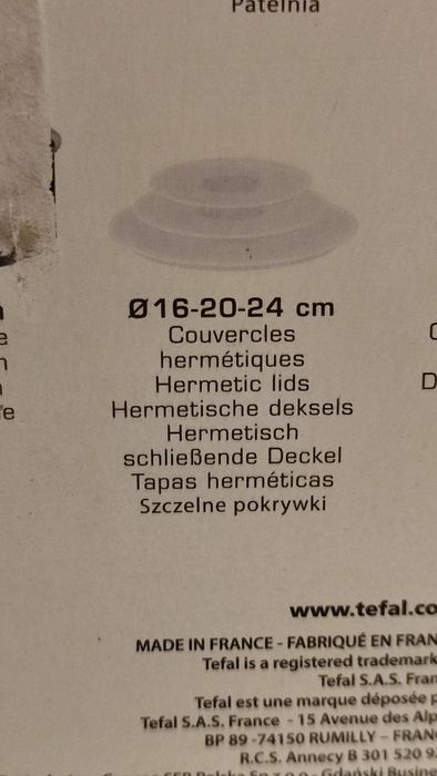 Zestaw plastikowych pokrywek tefal Ingenio
