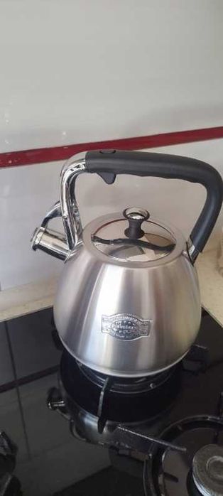Duży Trwały Czajnik Na Gaz Indukcja Stalowy Z Gwizdkiem 3L Srebrny