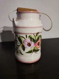 Francuska ceramiczna kanka ozdoba wazon