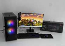 Komputer GAMINGOWY ZESTAW + Monitor + Akcesoria GOTOWY DO PRACY Nowy
