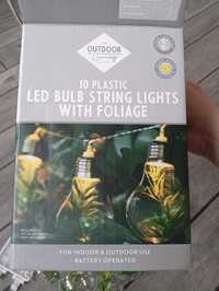 Łańcuch świetlny LED, girlanda świetlna LED, 10 plastikowych lampek