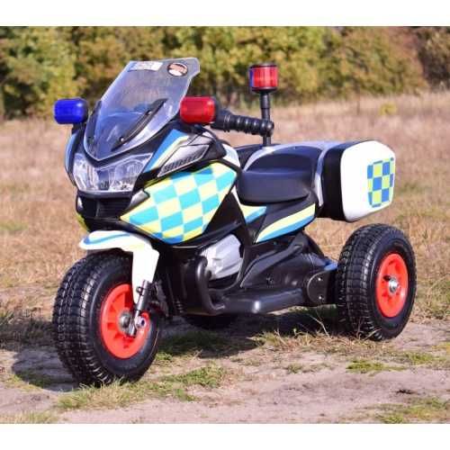 Motor policyjny z kogutem , Pompowane koła, dźwięki, 2 silniki ZAK2077