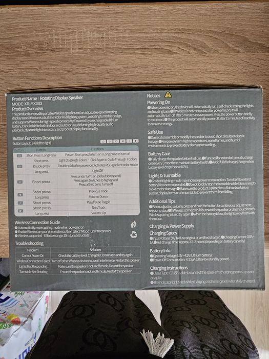 Lampka Led RGB z głośnikiem stereo /NOWY !