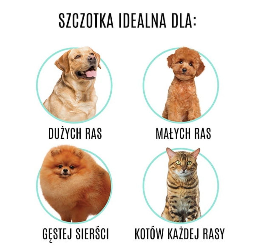 Szczotka pudlówka dla psa lub kota  17,5 x 10,6 x 6,2 cm różowa