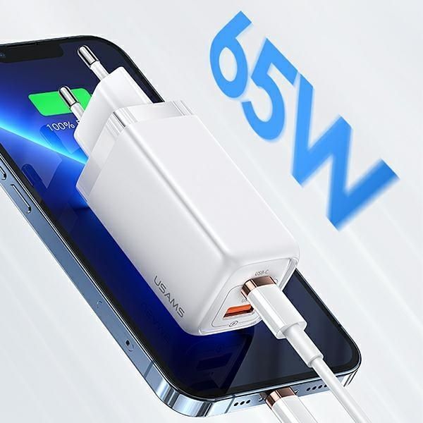 Ładowarka Sieciowa USAMS T47 65W USB-C PD3.0 & USB Quick Charger