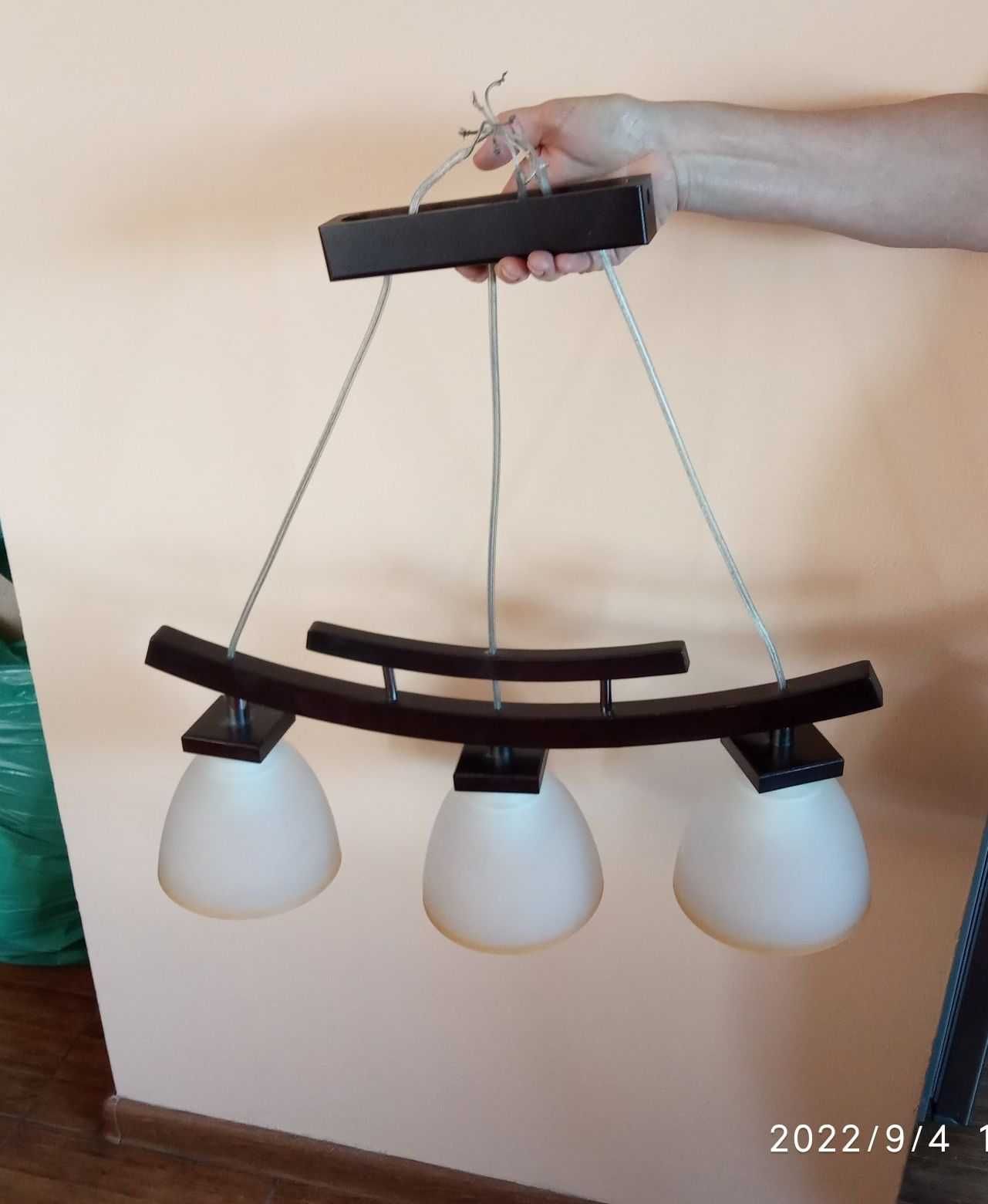 żyrandol lampa wisząca w stylu azjatyckim drewniany Japonia