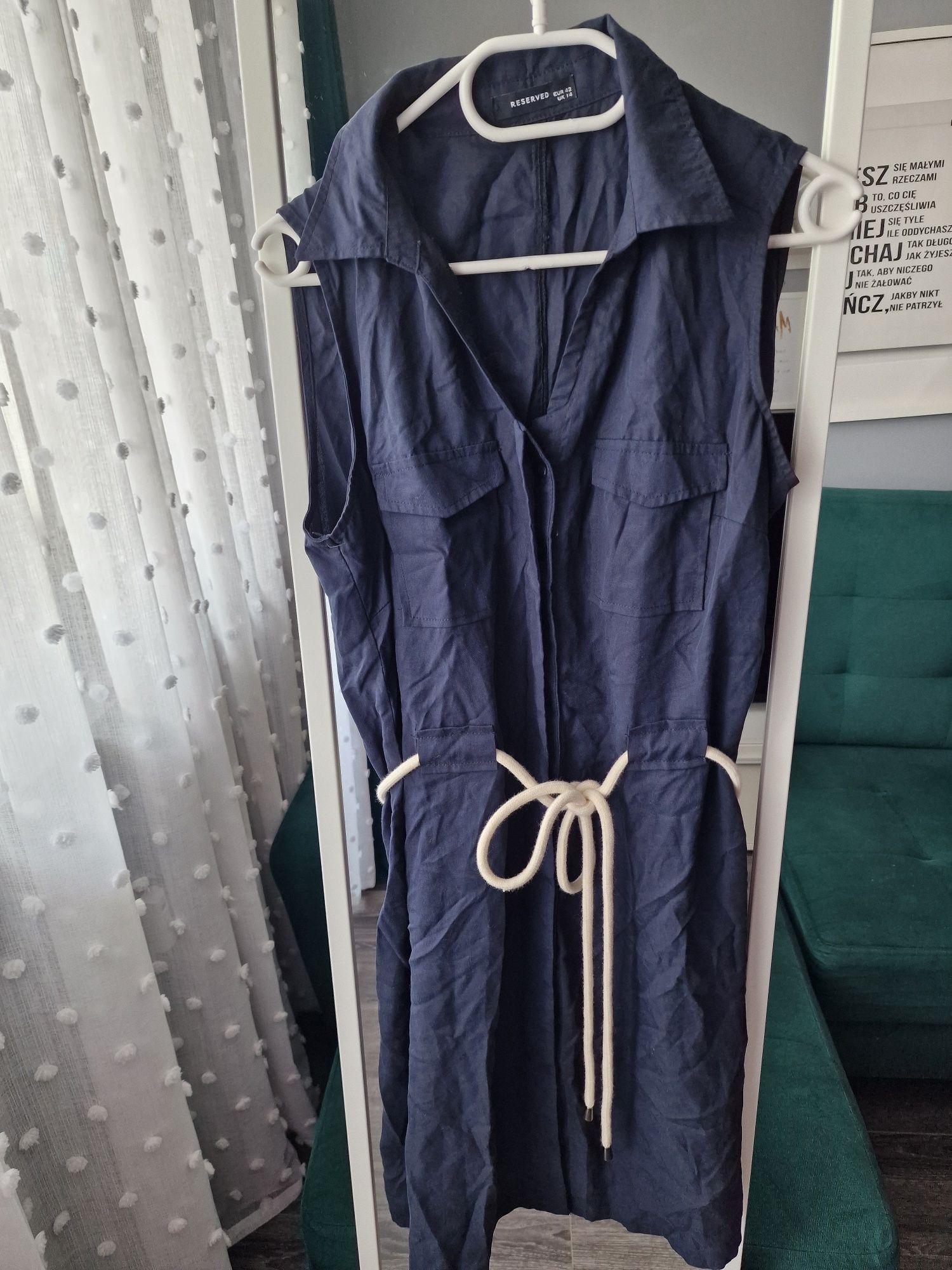 Reserved letnia sukienka z paskiem r. 42