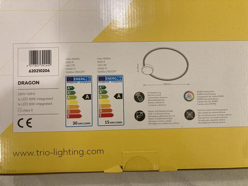 Candeeiro Trio Dragon LED | Novo