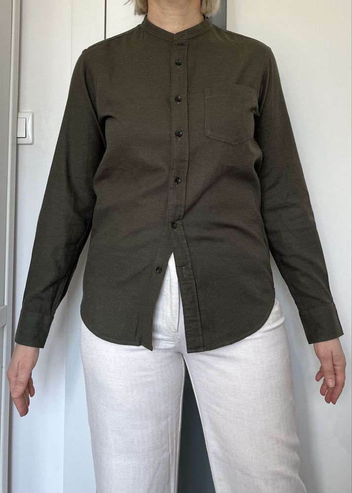 Uniqlo męska koszula khaki ze stójką