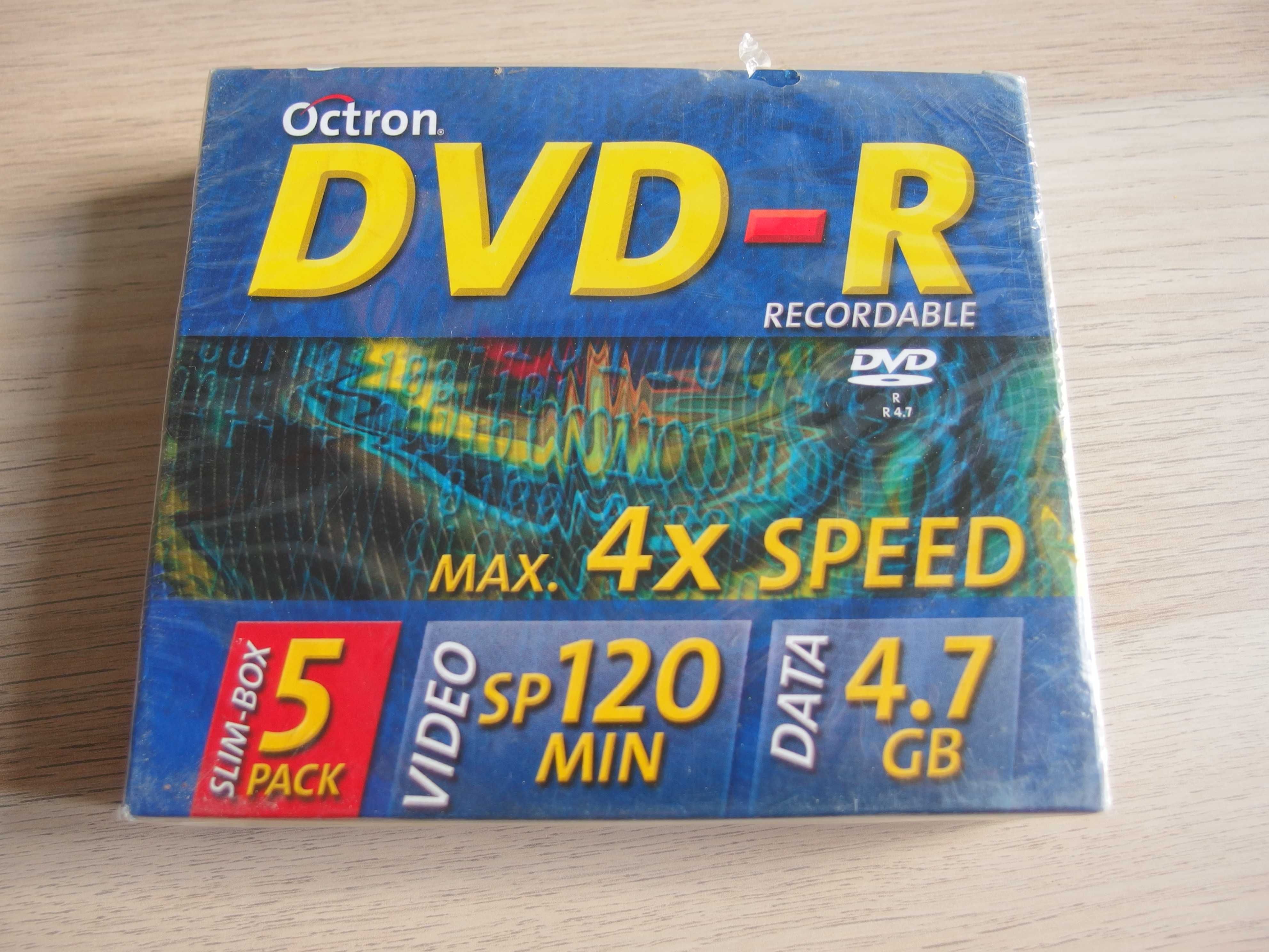 5 Płyty OCTRON DVD-R 4,7GB 4x 120min
