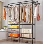 Вешалка напольная для одежды Simple Coat Rack Double Row с полками
