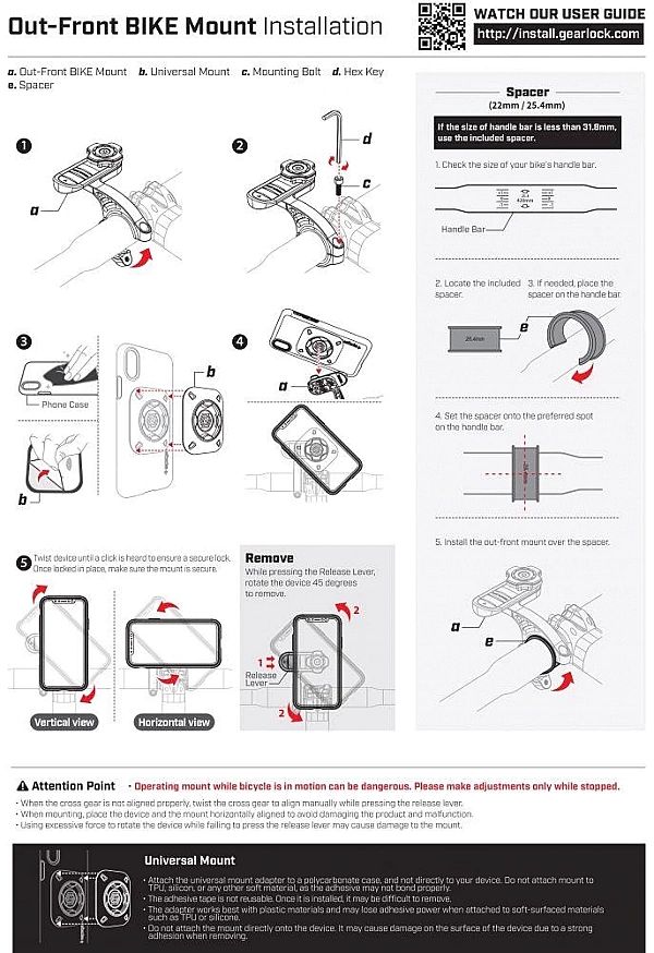 Uchwyt Spigen Gearlock MF100 na mostek rowerowy - czarny