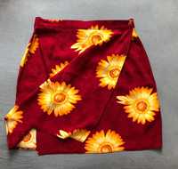 Kopertowa spódniczka mini w kwiaty 38/40 floral na lato
