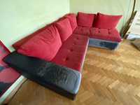 ZA DARMO Sofa rozkładana narożna z poduszkami.