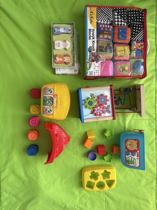Zestaw zabawek kostka edukacyjna klocki sorter puzzle