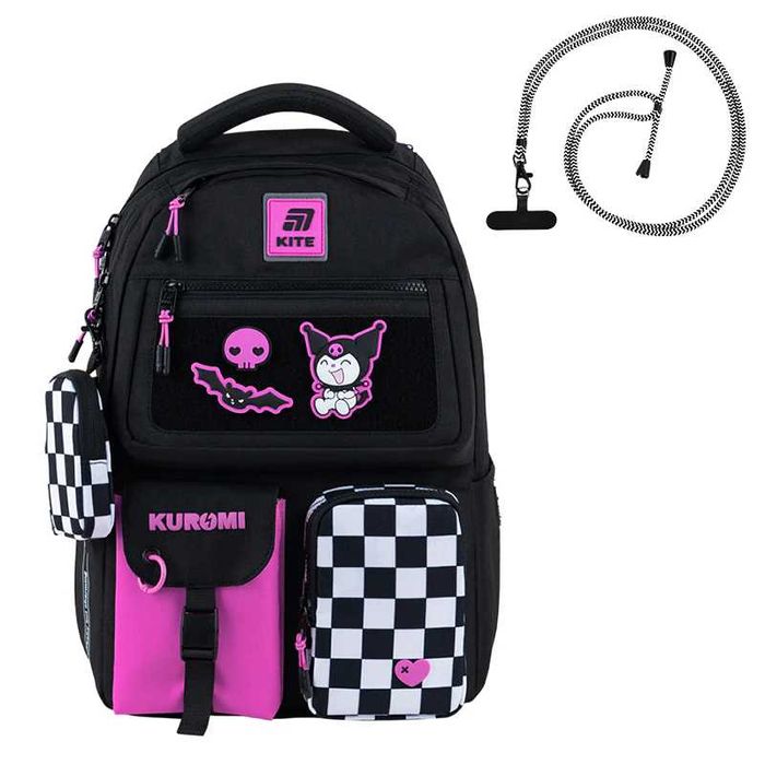 Рюкзак + пенал шкільний підлітковий Kite  Kuromi Кайт Куромі 9-12 р