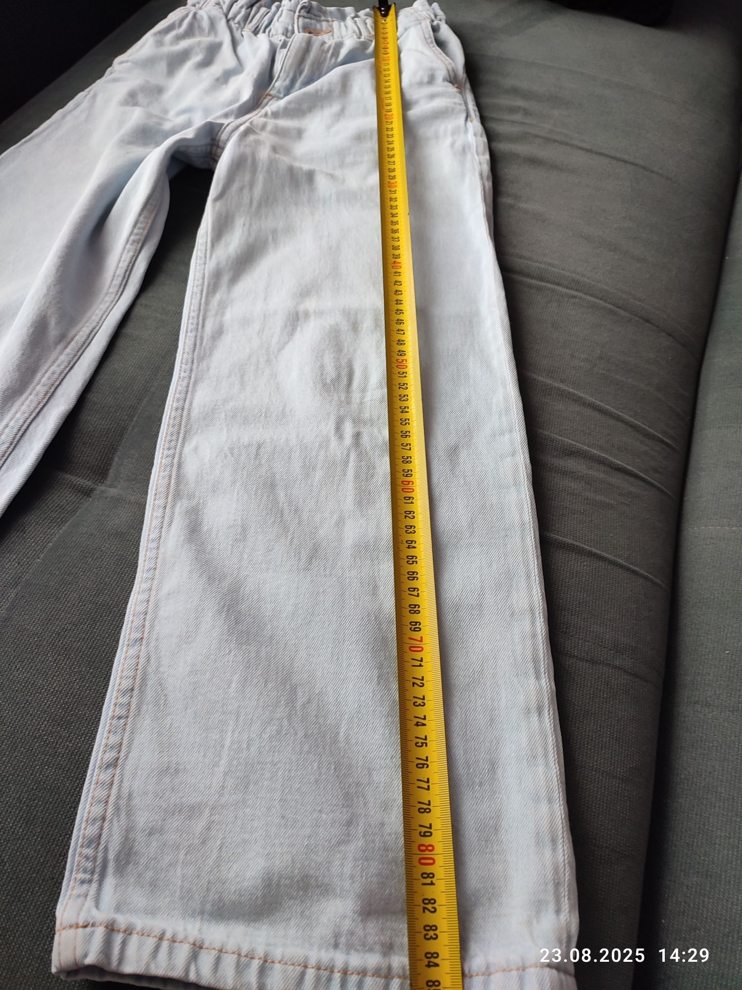 Jasne jeansy HM 140 wysoki stan