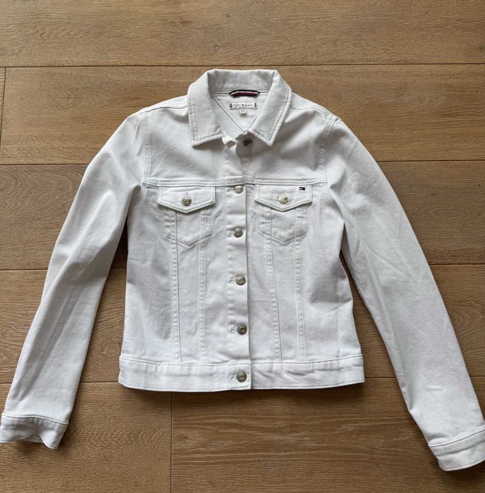 Kurtka jeansowa biała damska Tommy Hilfiger rozmiar S