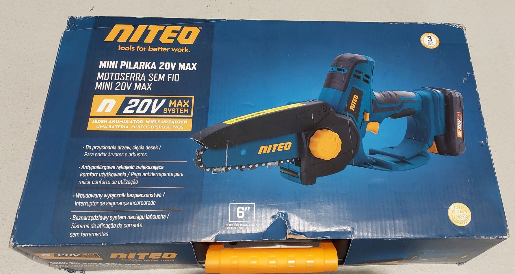 Mini pilarka akumulatorowa NITEO 20V MAX – poręczna i bezprzewodowa!