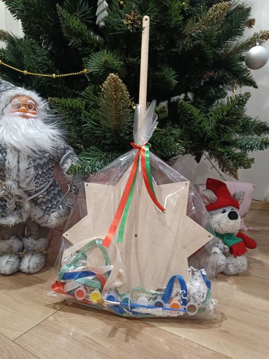 Вертепна зірка, з фарбами, стрічка, зірка колядника