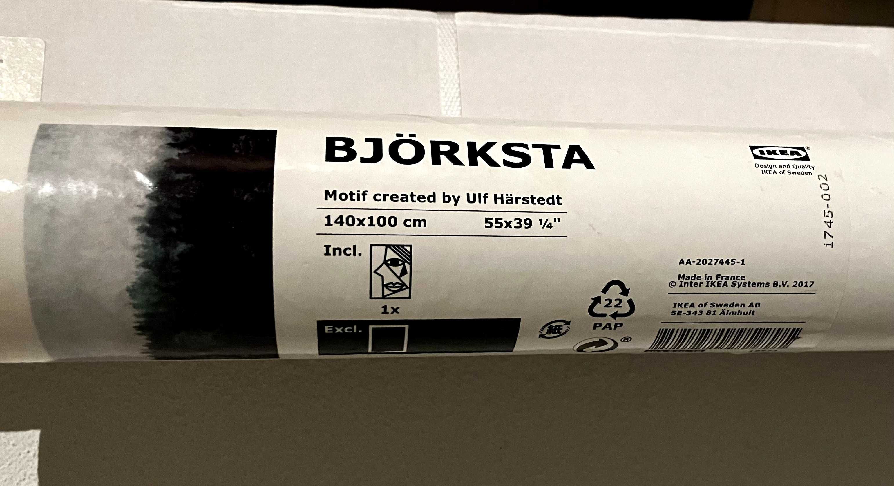 Tela árvores/floresta - IKEA BJÖRKSTA Tela +moldura