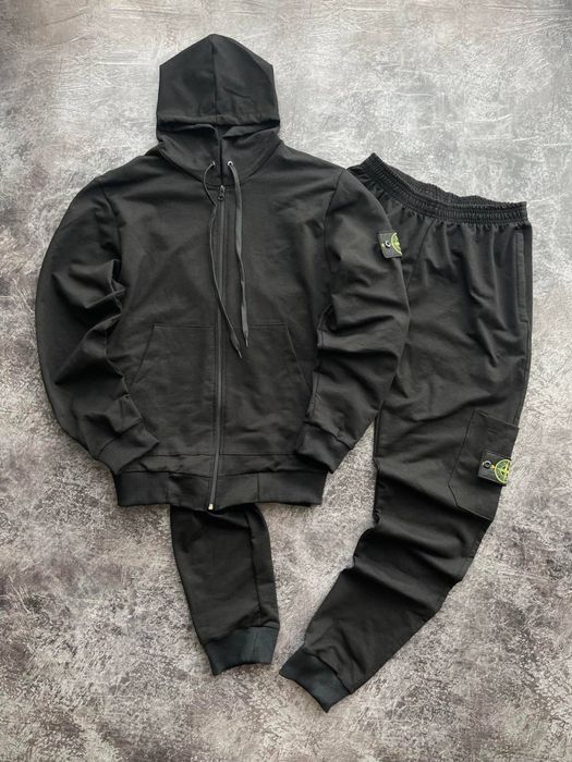 Костюм чоловічий на флісі зіп худі і штани Стоне
