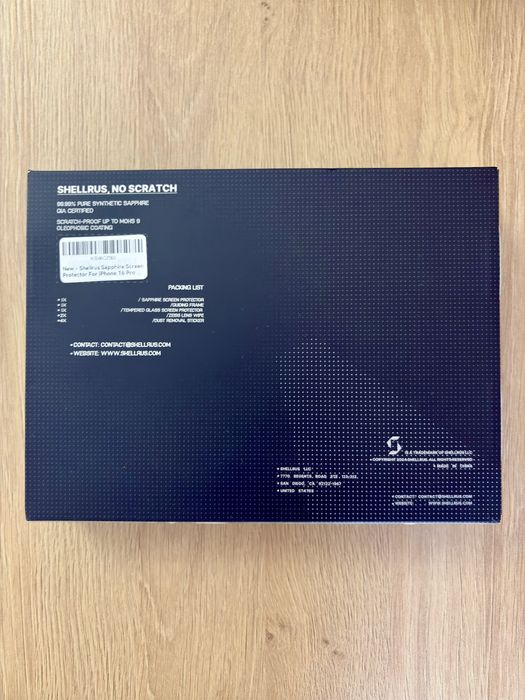 Преміальне Сапфірове Скло Shellrus для Iphone 16 Pro