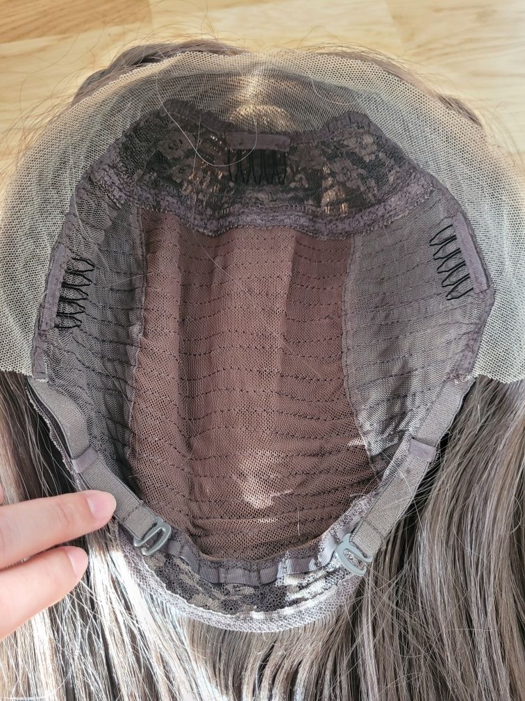 Peruka Lace Front jak naturalna długa czekoladowy brąz