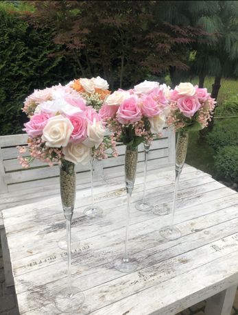 Wysokie Wazony kwiaty bukiety wesele przyjęcia restauracje