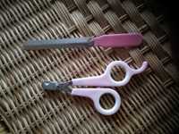 Zestaw różowych nożyczek do pazurków dla zwierząt i różowego pilnika