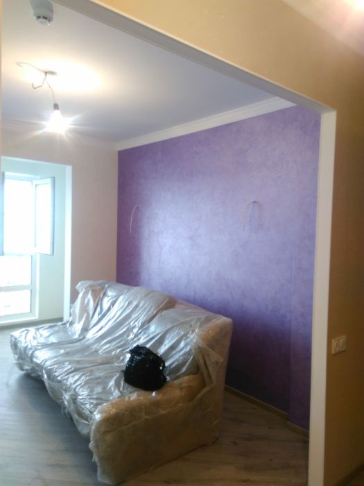 Оклейка обоев, окраска, шпаклевка Комплексный частичный ремонт квартир