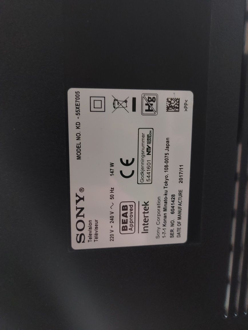 TV Sony KD-55XE7005 - na części