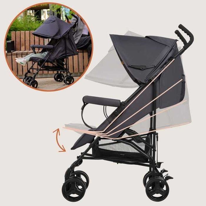 NOWY Wózek Spacerowy Dla Dzieci Lekka Spacerówka Składany + Parasolka