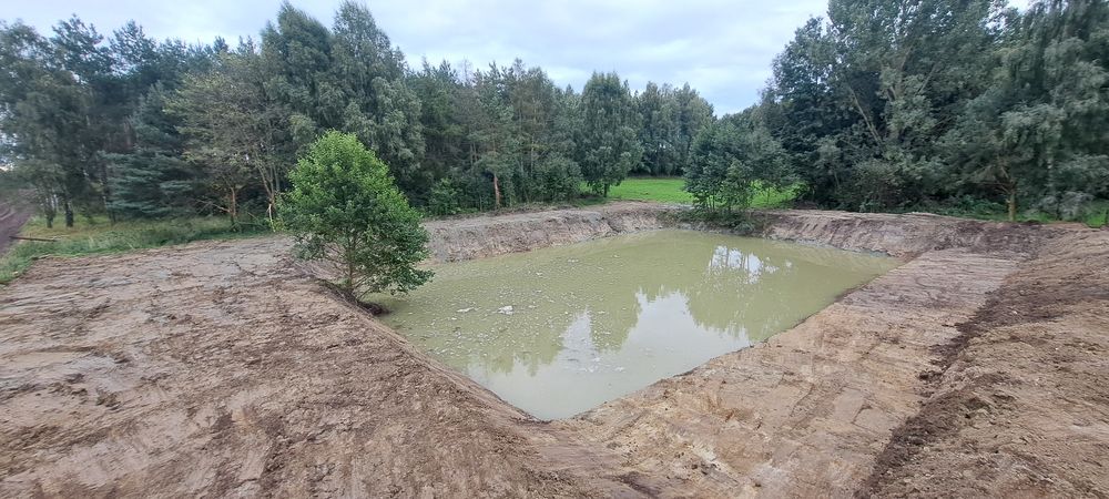 Usługi koparką gąsienicową Kopanie stawów Wykopy Melioracje