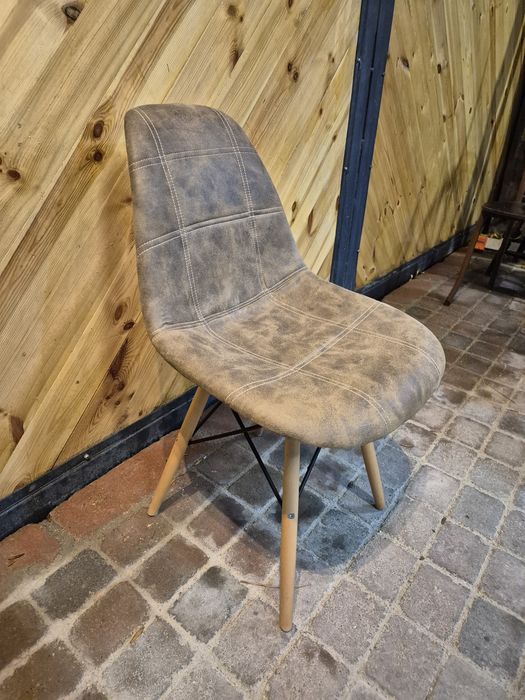 7x Krzesło tapicerowane zamszowe NOWE