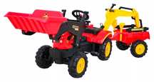 Gokart Traktor Koparka z Przyczepką + Akcesoria łyżka z obu stron