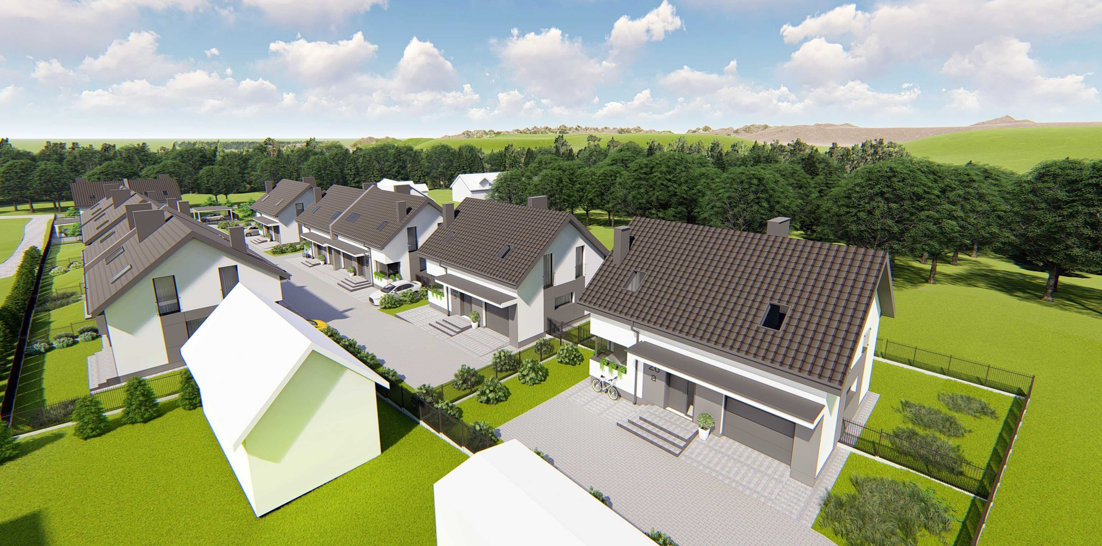 Nowe domy Wolnostojące / Bliźniacze 132m2 z garażem Nowy Sącz ZAWADA
