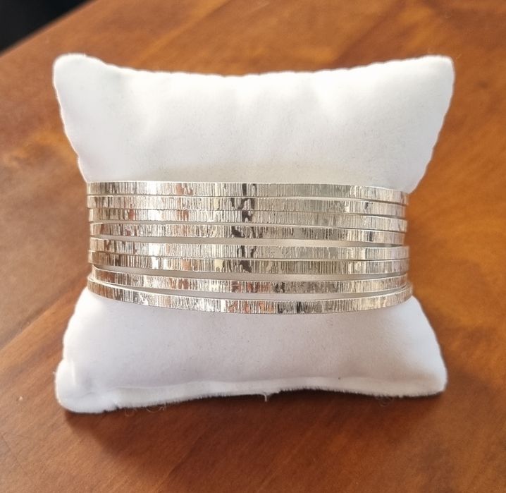 4 srebrne obręcze bransoletka 925