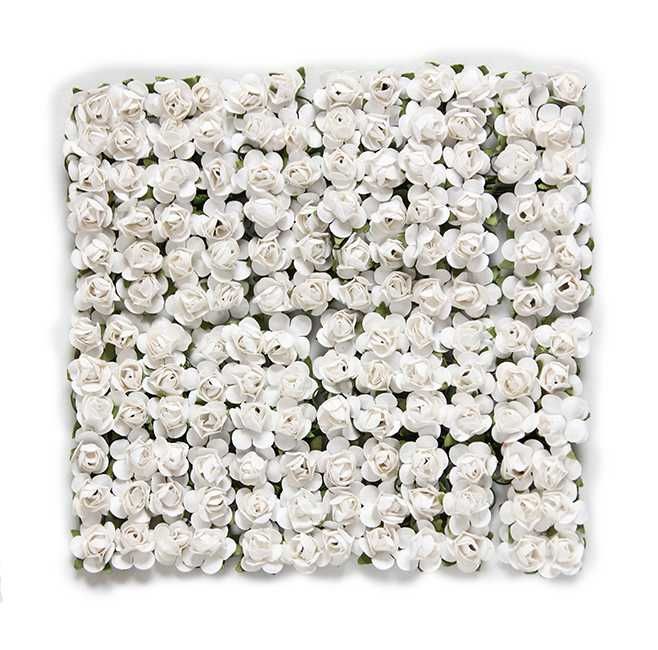 Mini kwiatuszki białe papierowe