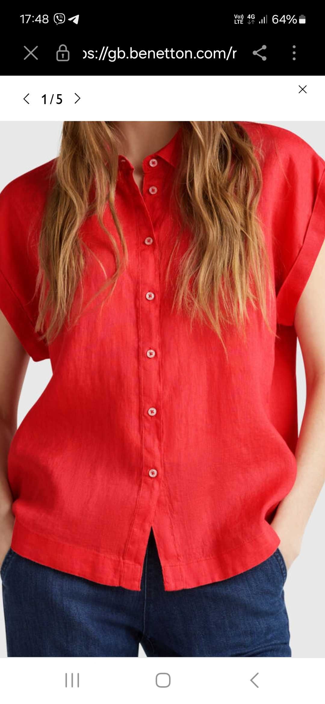 Сорочка льон Benetton, розмір XL-XXL