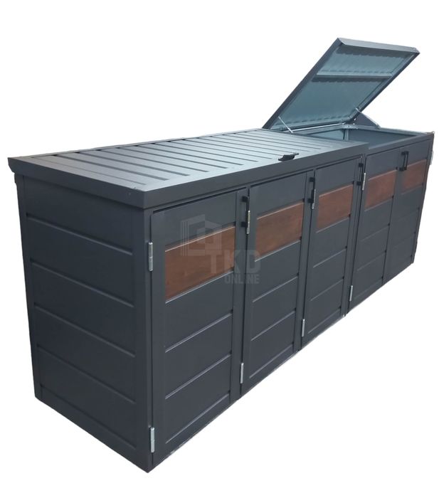 Zabudowa Koszy Na Śmieci Wiata Obudowa 345X80X120 Cm 5X240L  Tkd343