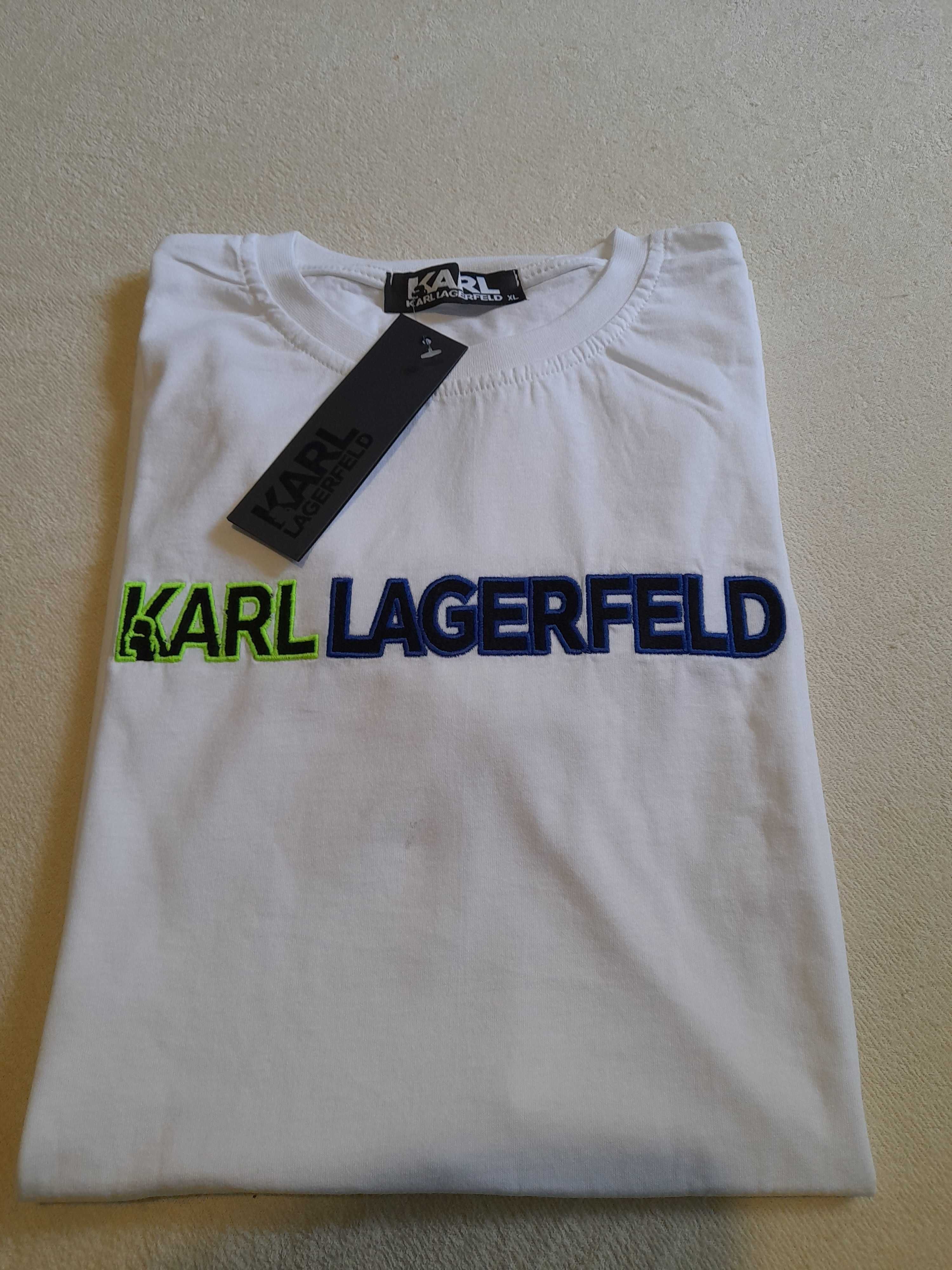 Karl Lagerfeld tshirt meski rozm. XL kolor bialy nowy bawełna