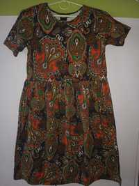 Sukienka bawełna ASOS,.rozmiar S/M, Boho, ornament