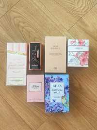Opakowania po perfumach Sabrina Carpenter, Cacharel, Zara, s.Oliver, B