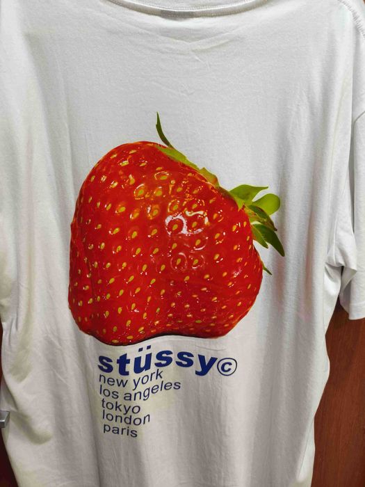 Stussy Męska Biała Koszulka z Nadrukiem Rozmiar XL