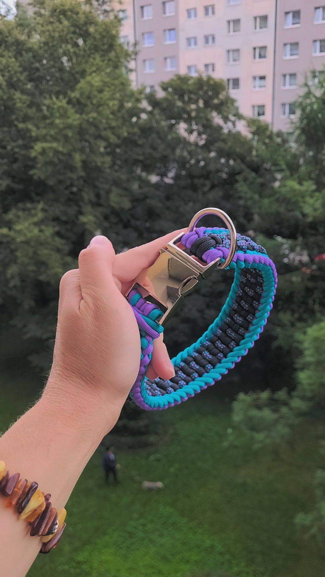 Obroża paracord z klasycznym metalowym zapięciem