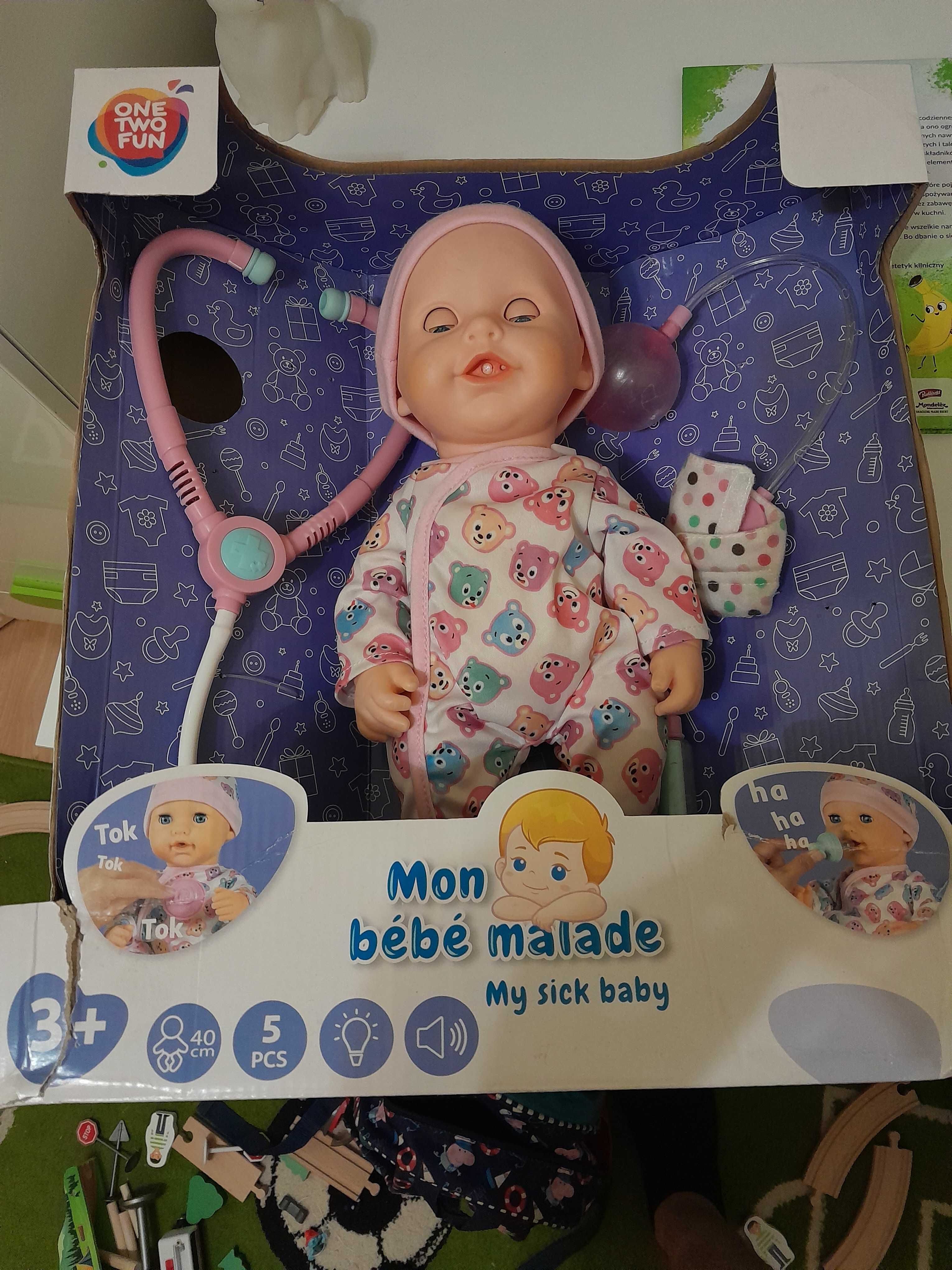 Lalka chore niemowlę plus dwie hulajnogii