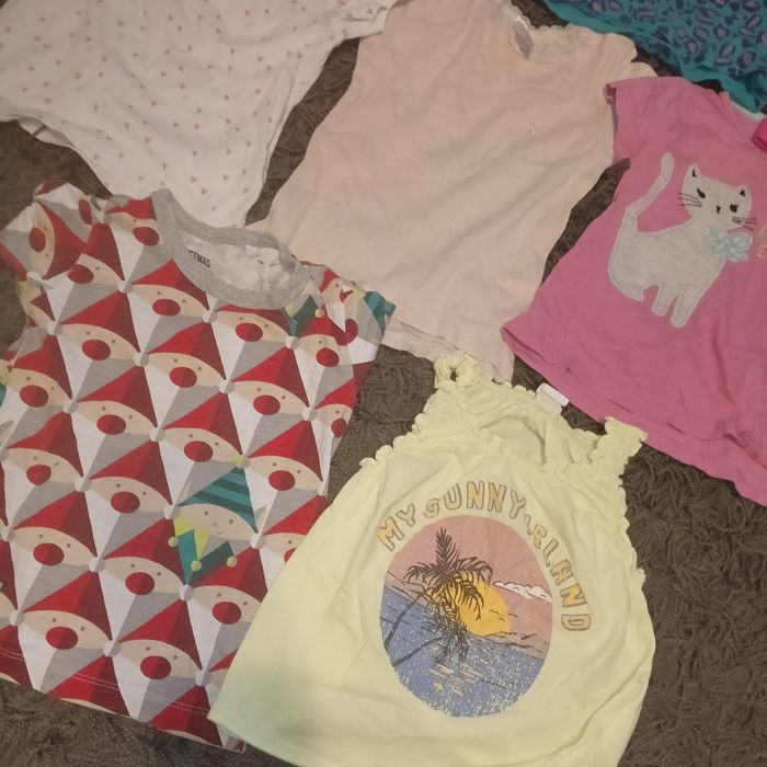 Zestaw 8 sztuk koszulek H&M 80/86 T-shirt bluzka z krótkim rękawem