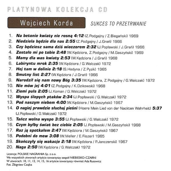 WOJCIECH KORDA -Sukces To Przetrwanie - CD , nowa , zafoliowana